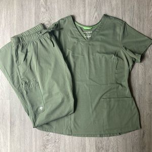 Olive Green Scrub Set